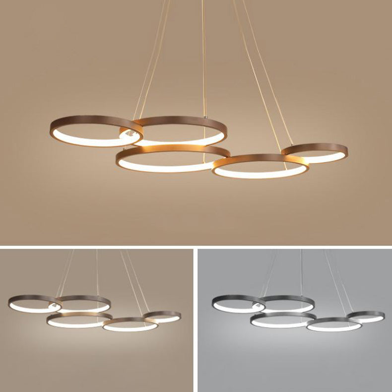 Metalen ringverhangverlichting Moderne stijl Multi -lichten kroonluchter lamp