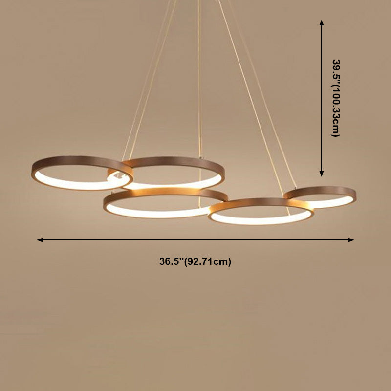 Metalen ringverhangverlichting Moderne stijl Multi -lichten kroonluchter lamp