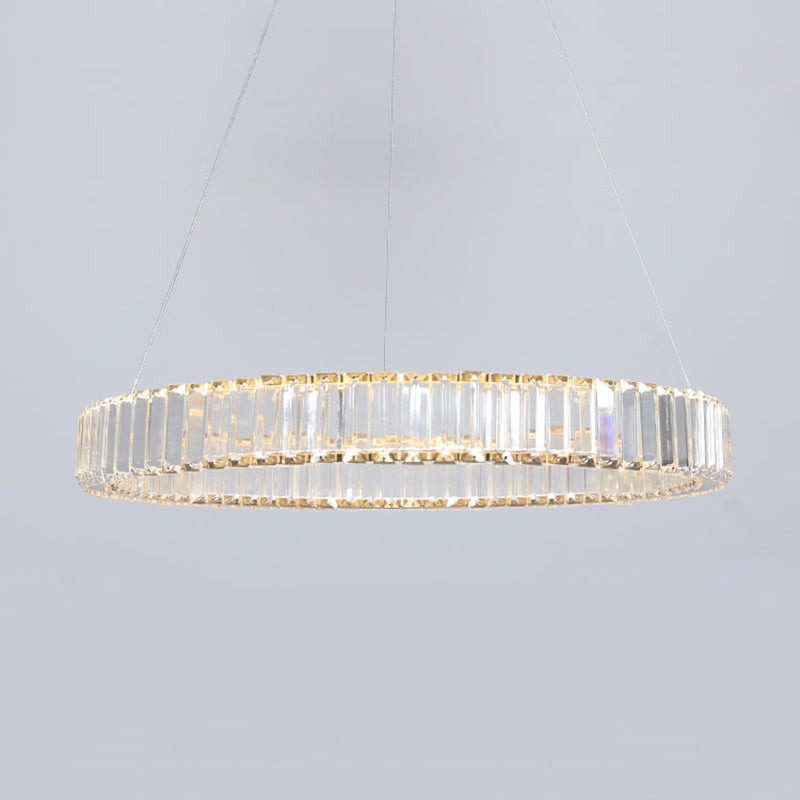 Ring Clear Crystal Hanging Ceiling Lights Modern Style Pendant Lighting Fixtures