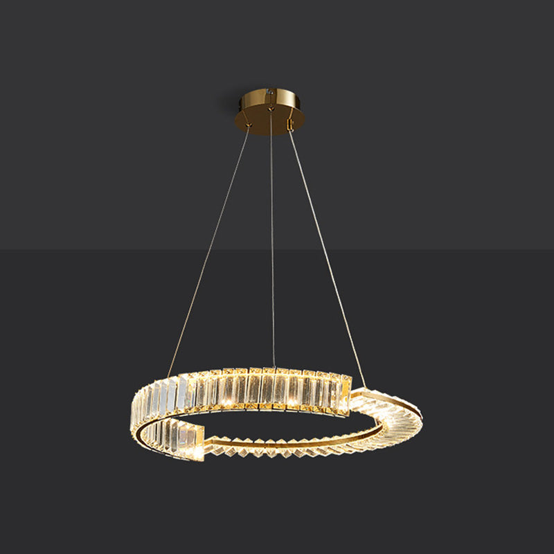 Moderne stijl helder kristal plafond hanger lichtring hangende verlichtingsarmaturen