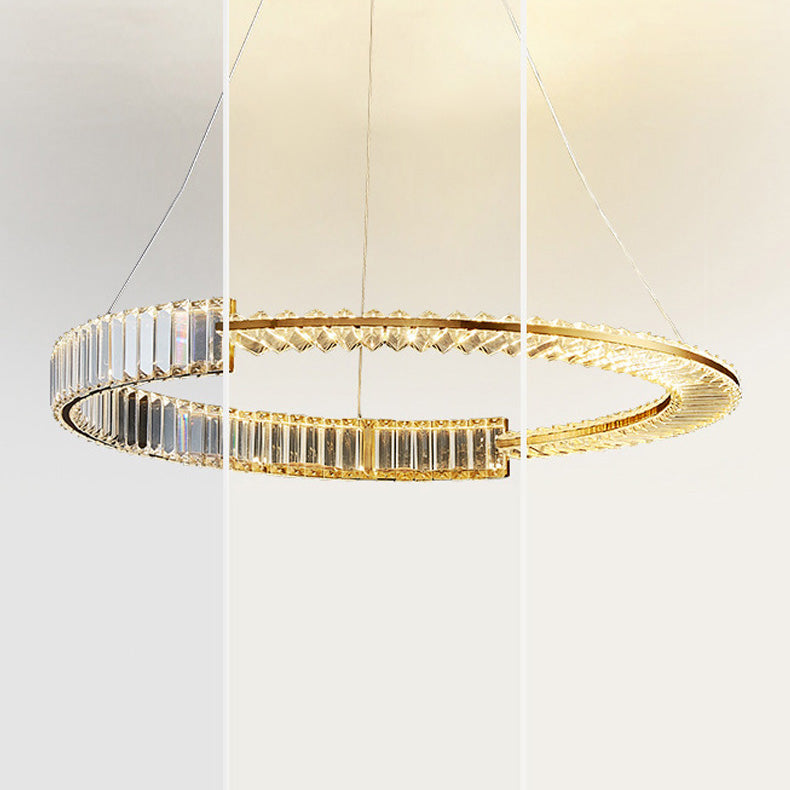 Moderne stijl helder kristal plafond hanger lichtring hangende verlichtingsarmaturen