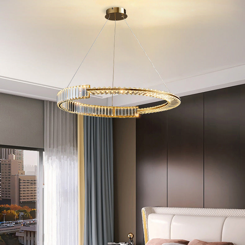 Moderne stijl helder kristal plafond hanger lichtring hangende verlichtingsarmaturen