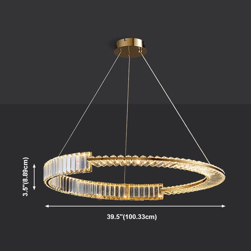 Moderne stijl helder kristal plafond hanger lichtring hangende verlichtingsarmaturen