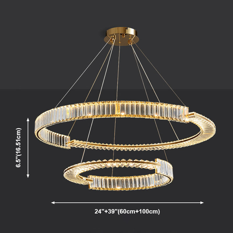 Moderne stijl helder kristal plafond hanger lichtring hangende verlichtingsarmaturen