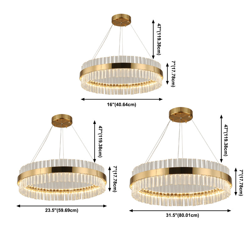 Contemporary Circular LED Chandelier Pendant Light Crystal Ceiling Pendant Light