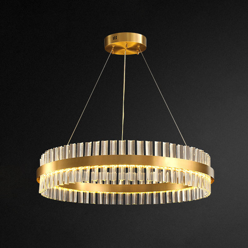 Contemporary Circular LED Chandelier Pendant Light Crystal Ceiling Pendant Light