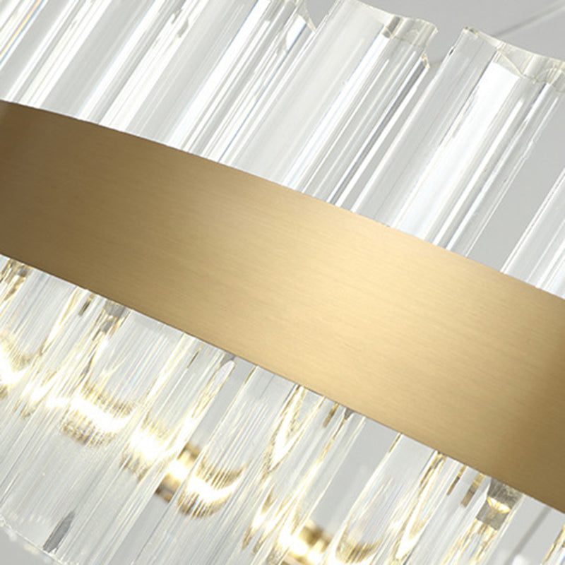 Contemporary Circular LED Chandelier Pendant Light Crystal Ceiling Pendant Light