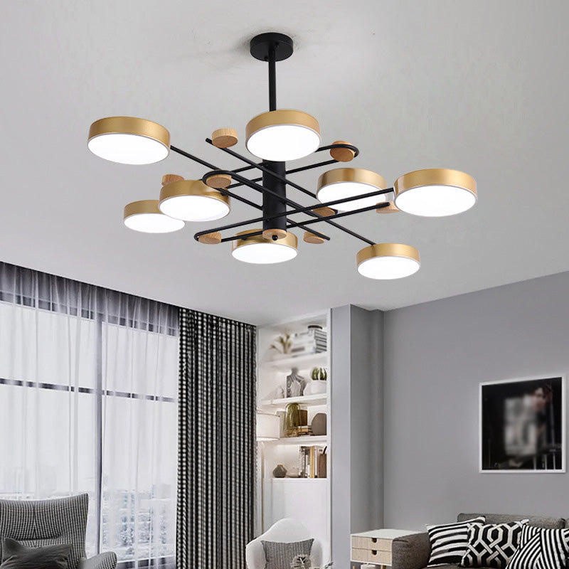 Modern Style Cylinder Ceiling Suspended Lighting Metal Multi Lights Pendant Lamp
