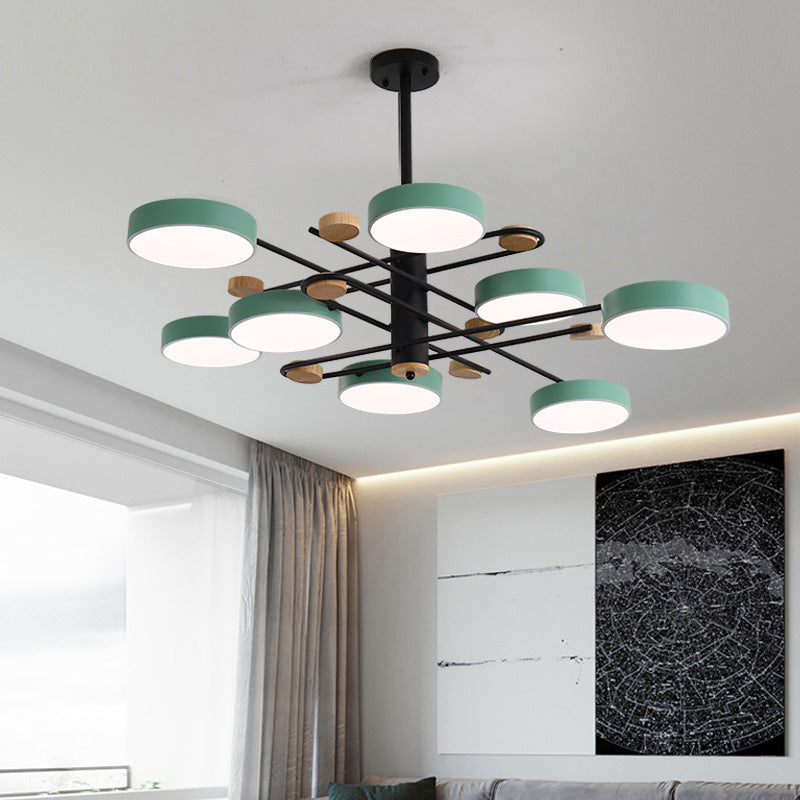 Modern Style Cylinder Ceiling Suspended Lighting Metal Multi Lights Pendant Lamp