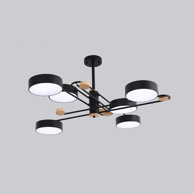 Modern Style Cylinder Ceiling Suspended Lighting Metal Multi Lights Pendant Lamp