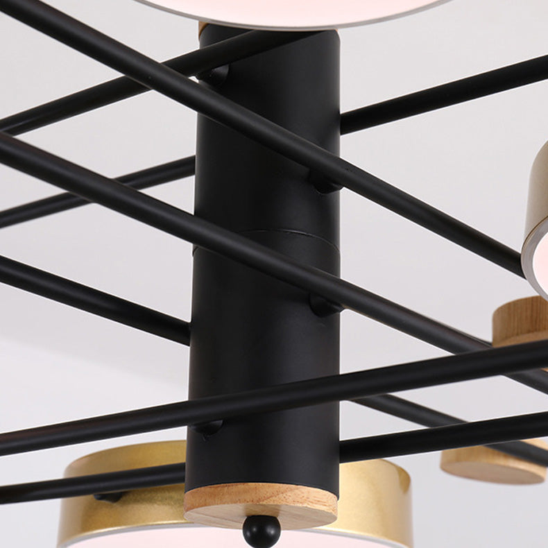 Modern Style Cylinder Ceiling Suspended Lighting Metal Multi Lights Pendant Lamp