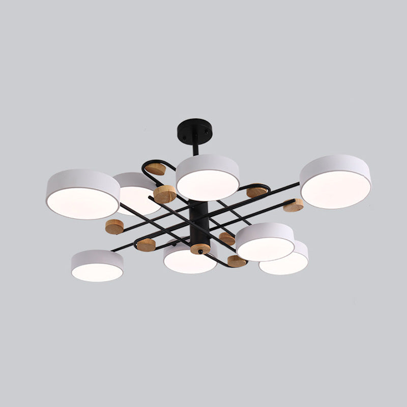 Modern Style Cylinder Ceiling Suspended Lighting Metal Multi Lights Pendant Lamp