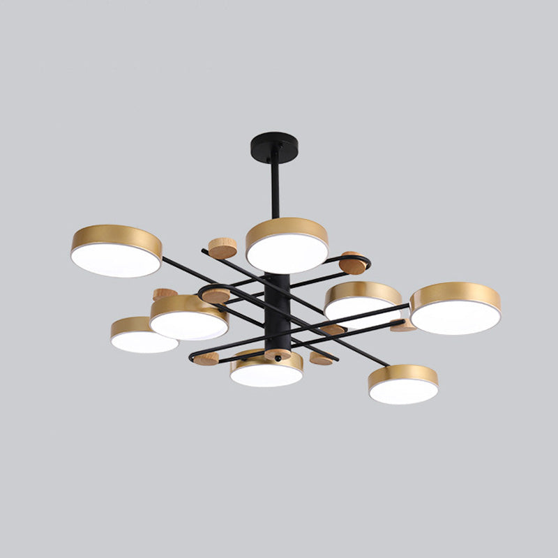 Modern Style Cylinder Ceiling Suspended Lighting Metal Multi Lights Pendant Lamp