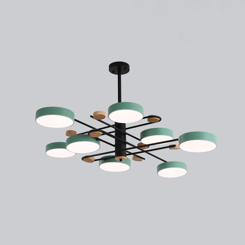 Modern Style Cylinder Ceiling Suspended Lighting Metal Multi Lights Pendant Lamp