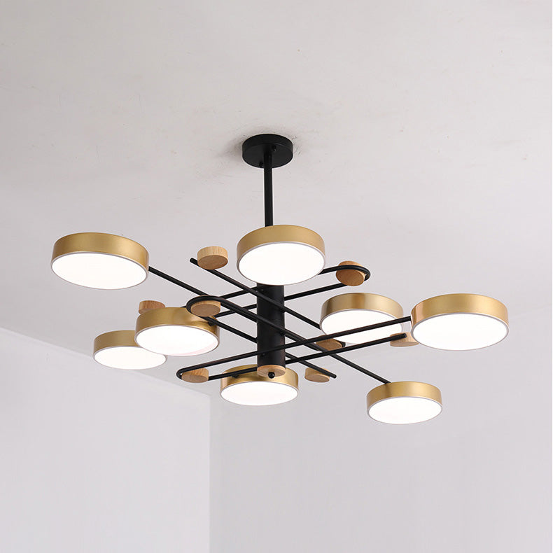 Modern Style Cylinder Ceiling Suspended Lighting Metal Multi Lights Pendant Lamp