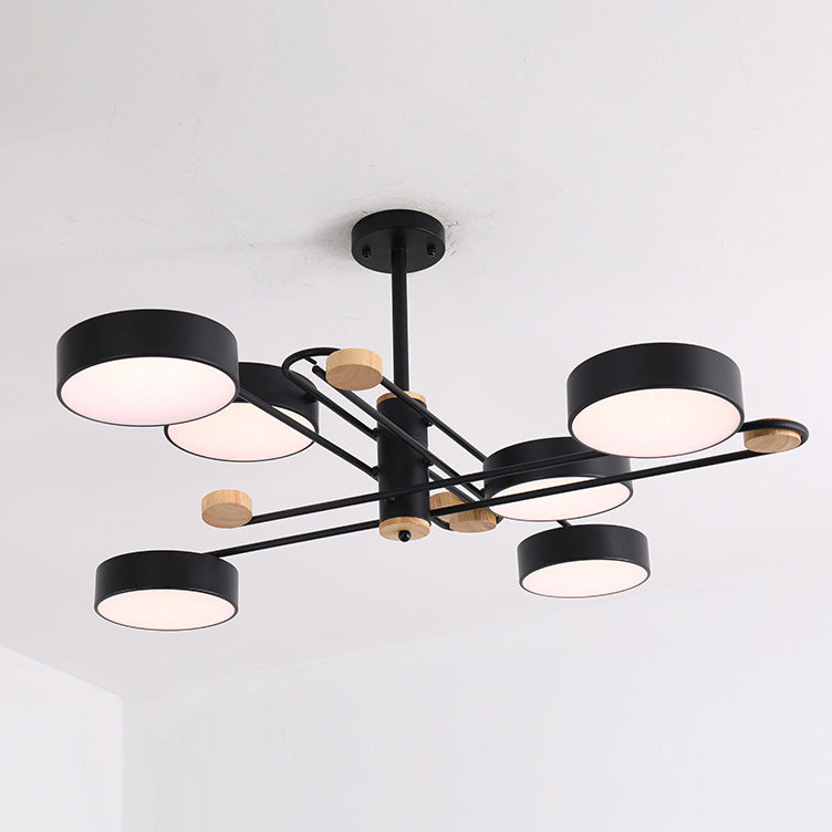 Modern Style Cylinder Ceiling Suspended Lighting Metal Multi Lights Pendant Lamp
