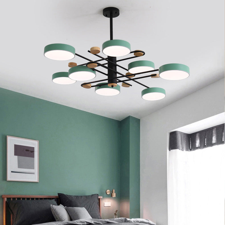 Modern Style Cylinder Ceiling Suspended Lighting Metal Multi Lights Pendant Lamp