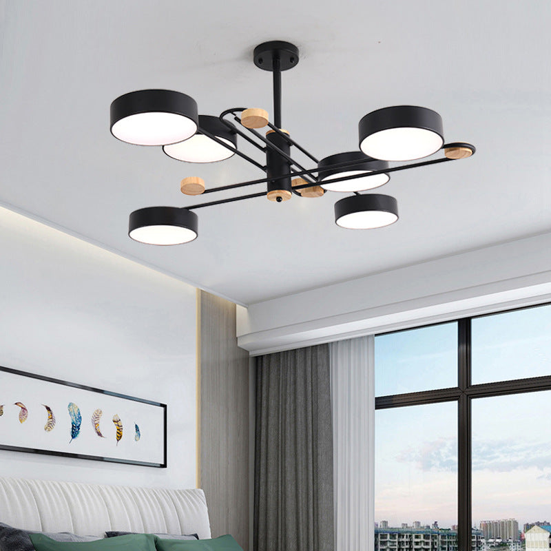Modern Style Cylinder Ceiling Suspended Lighting Metal Multi Lights Pendant Lamp