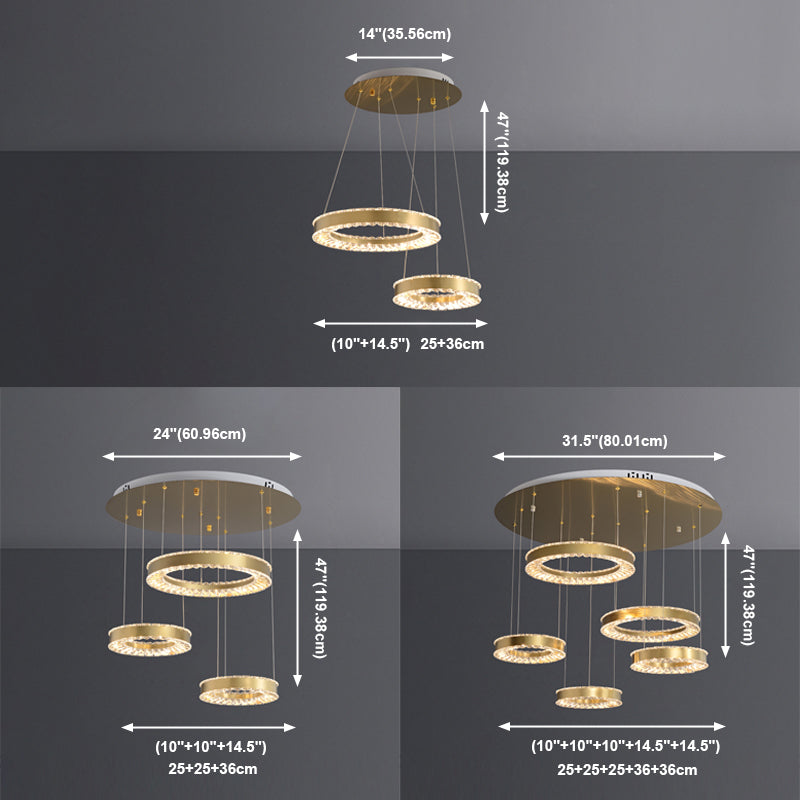 Moderno lampadario a pendente a led in stile lussuoso illuminazione lampadario cristallino