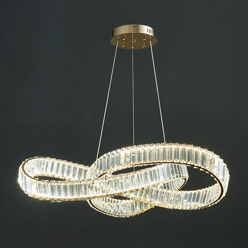 Light Luxury Style Chandelier Pendant Light Linear Crystal Hanging Light Fixtures