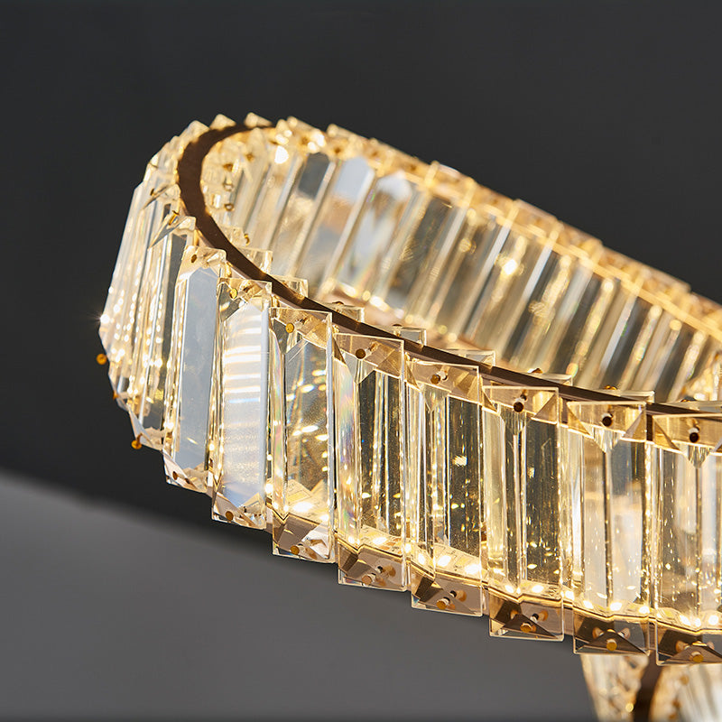 Light Luxury Style Chandelier Pendant Light Linear Crystal Hanging Light Fixtures