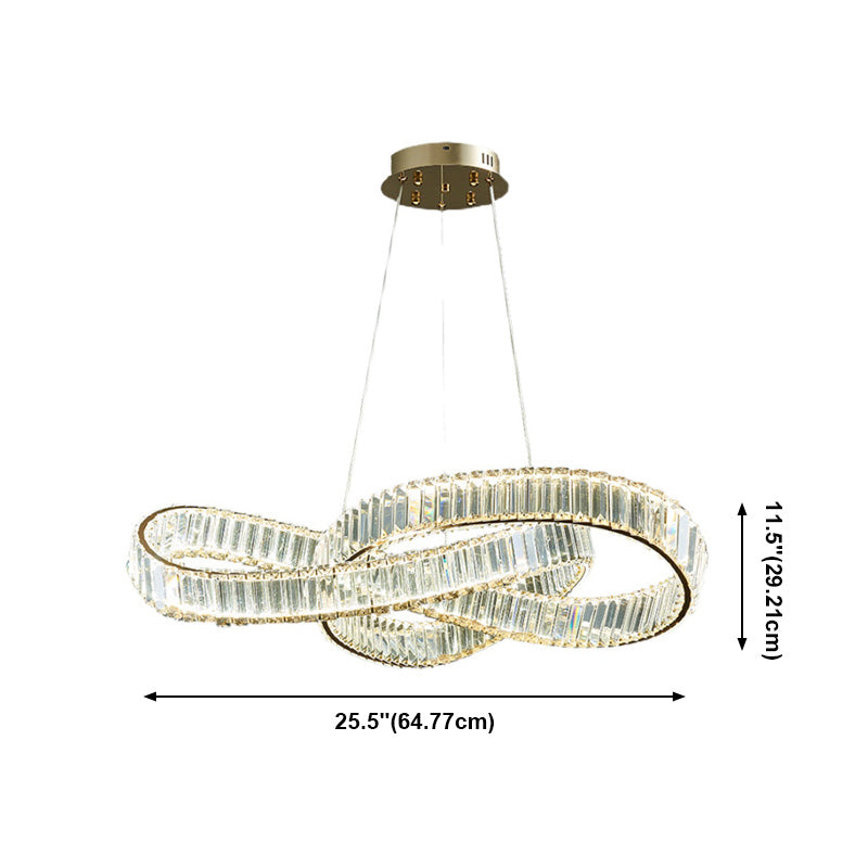 Light Luxury Style Chandelier Pendant Light Linear Crystal Hanging Light Fixtures