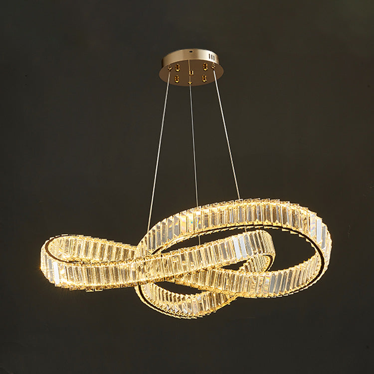Light Luxury Style Chandelier Pendant Light Linear Crystal Hanging Light Fixtures