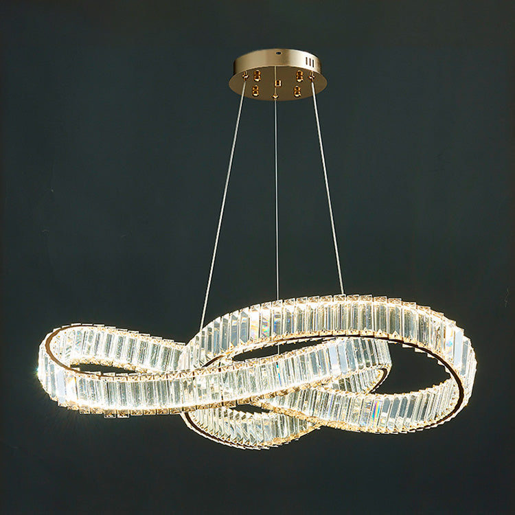Light Luxury Style Chandelier Pendant Light Linear Crystal Hanging Light Fixtures