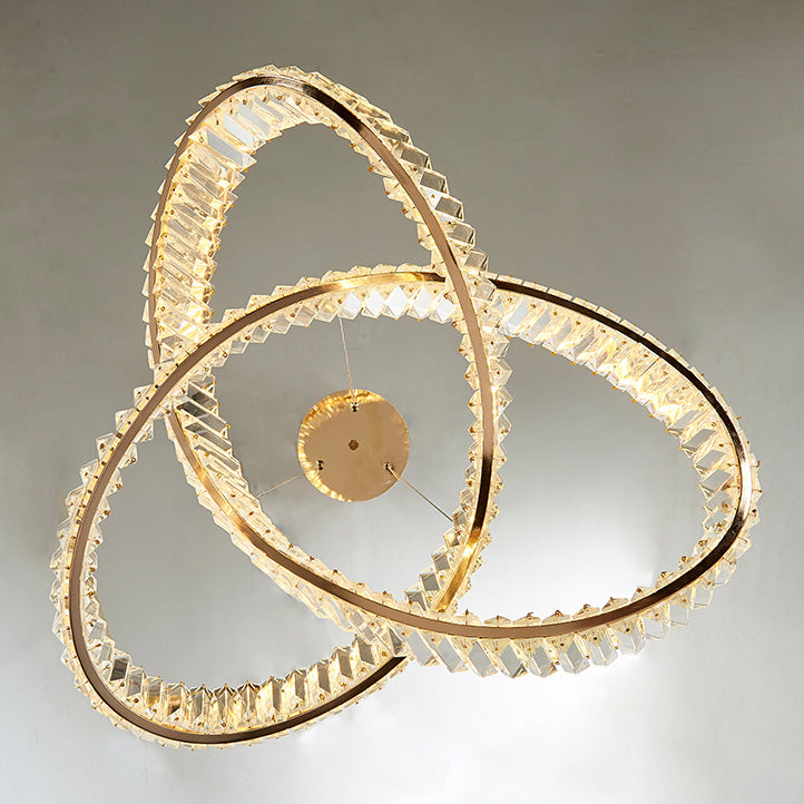 Light Luxury Style Chandelier Pendant Light Linear Crystal Hanging Light Fixtures