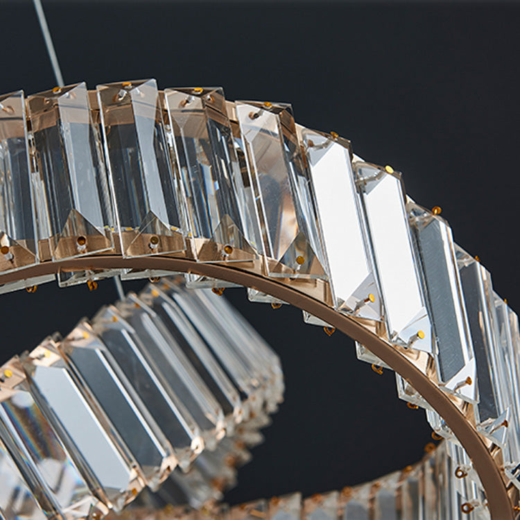 Light Luxury Style Chandelier Pendant Light Linear Crystal Hanging Light Fixtures