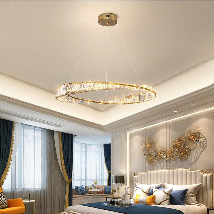 Light Luxury Style LED Pendant Chandelier Light Crystal Ceiling Pendant Light