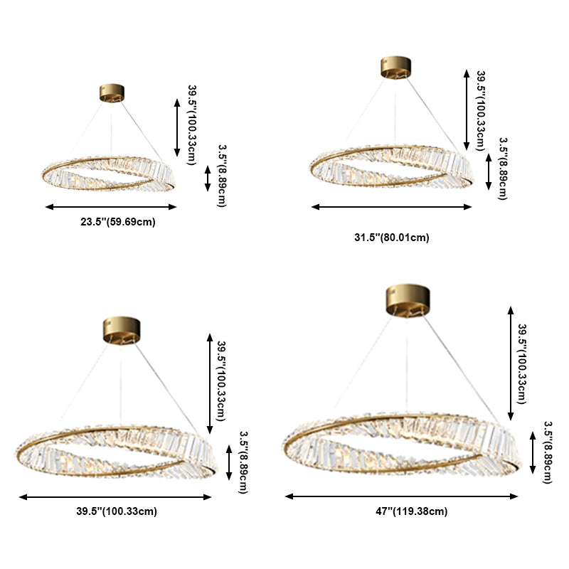 Light Luxury Style LED Pendant Chandelier Light Crystal Ceiling Pendant Light