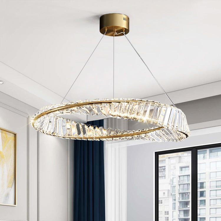 Light Luxury Style LED Pendant Chandelier Light Crystal Ceiling Pendant Light