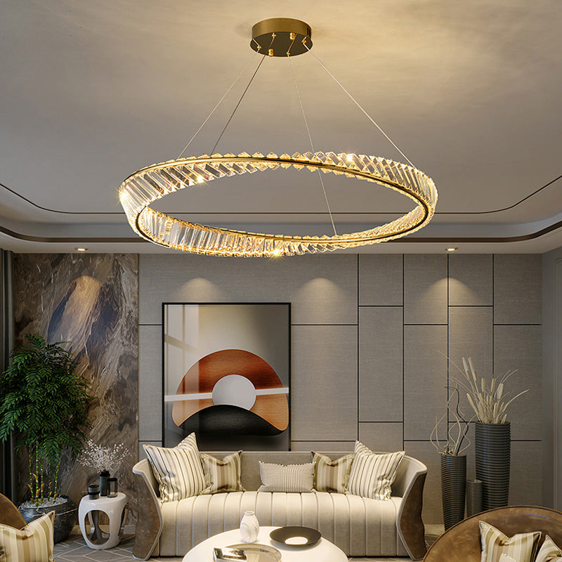 Light Luxury Style LED Pendant Chandelier Light Crystal Ceiling Pendant Light