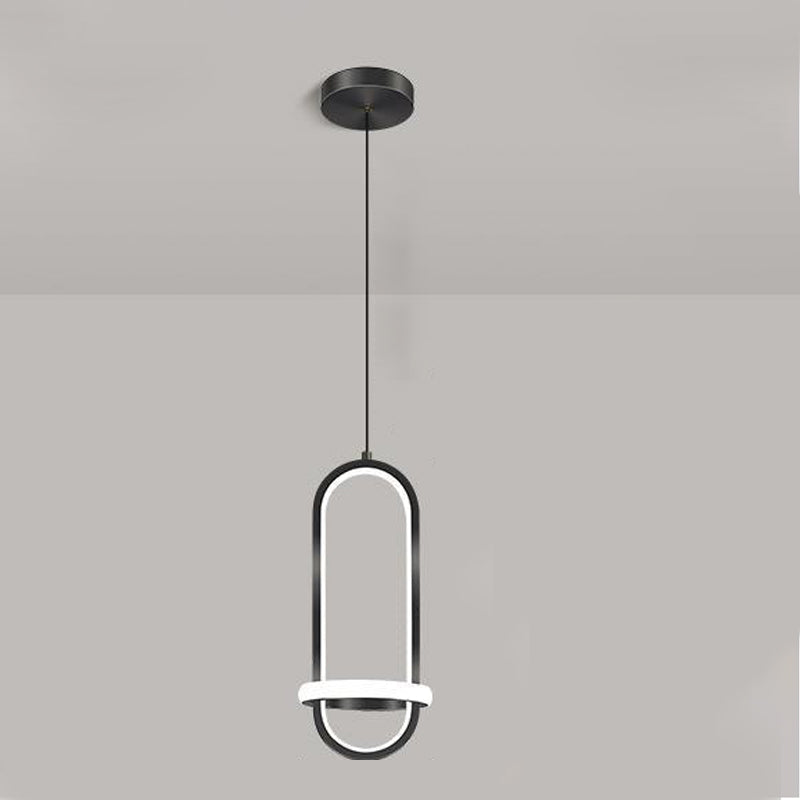 Modern Creative LED Pendant Light Aluminium Linear Indoor Hanging Lamp with Silicone Shade