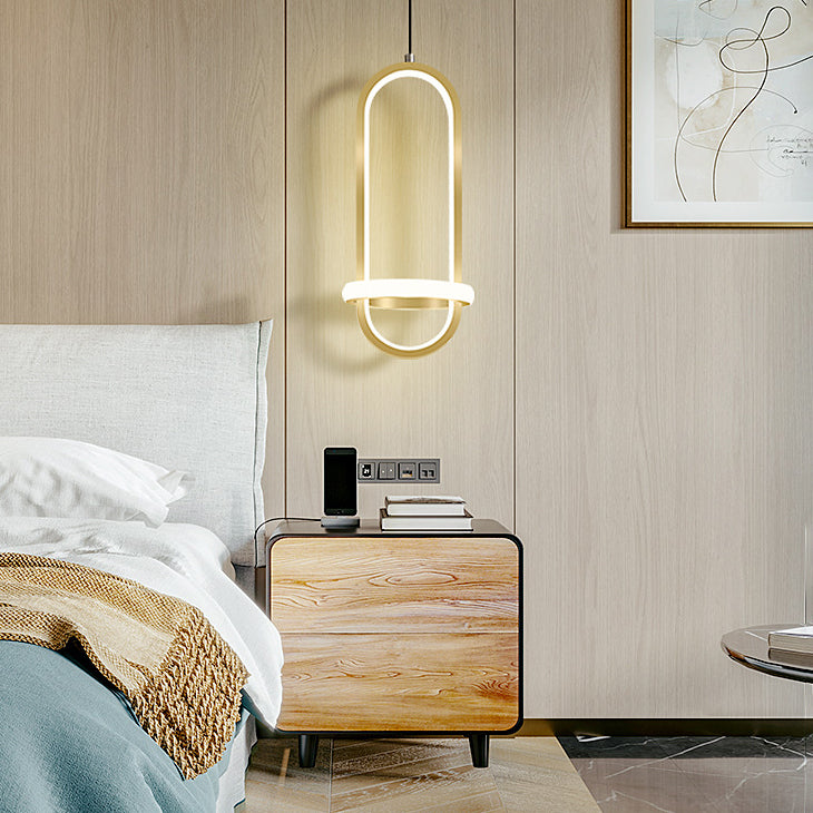 Modern Creative LED Pendant Light Aluminium Linear Indoor Hanging Lamp with Silicone Shade