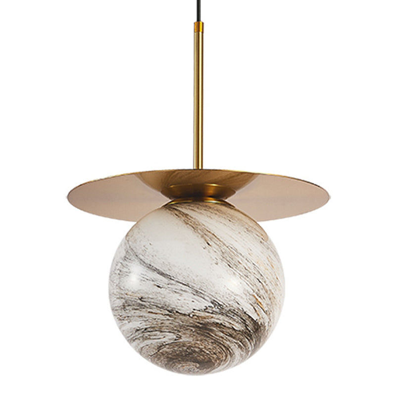 Moderne kreative Einkerlampen -Elektroplate Eisen Globe Anhänger Licht mit Glasschatten