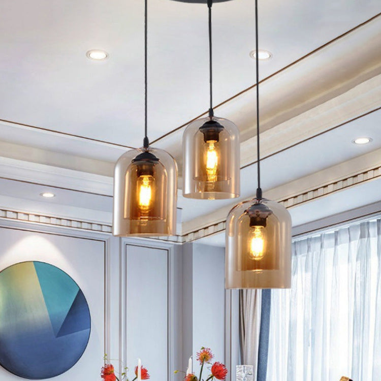 Doppelglas Hängelampe im modernen kreativen Stil Iron Bell Anhänger Licht für Esszimmer