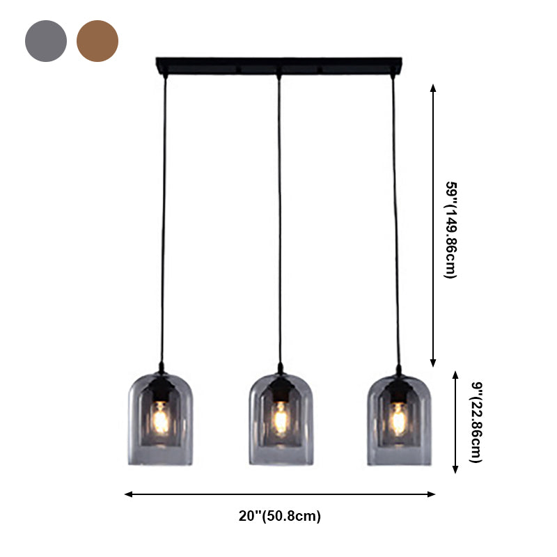 Doppelglas Hängelampe im modernen kreativen Stil Iron Bell Anhänger Licht für Esszimmer