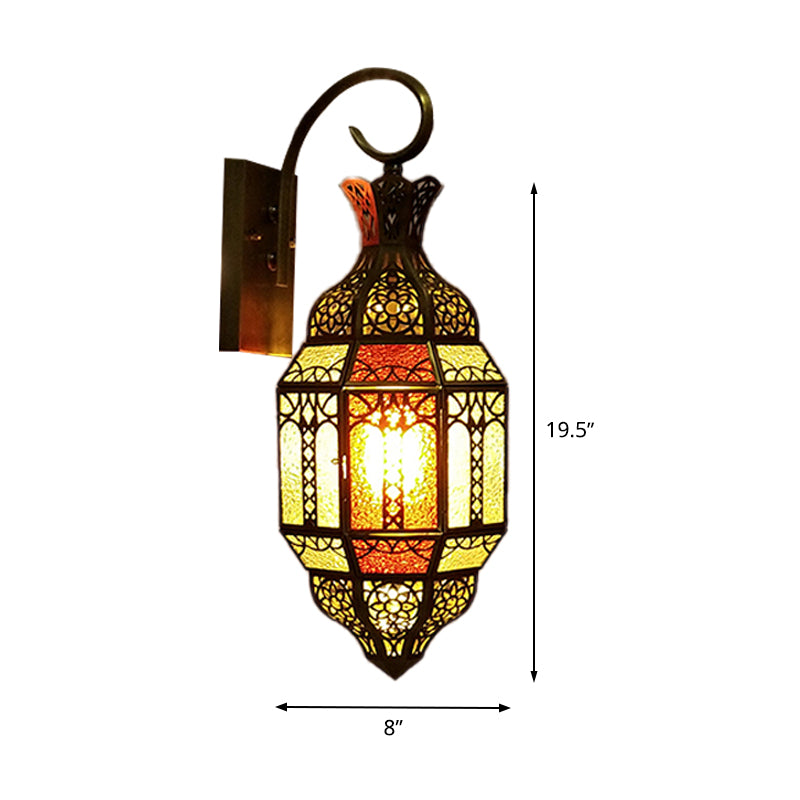 1-Light Wall Mount Lamp Arab Style Living Room Sconce Lighting with Urn Metal Shade in Brass