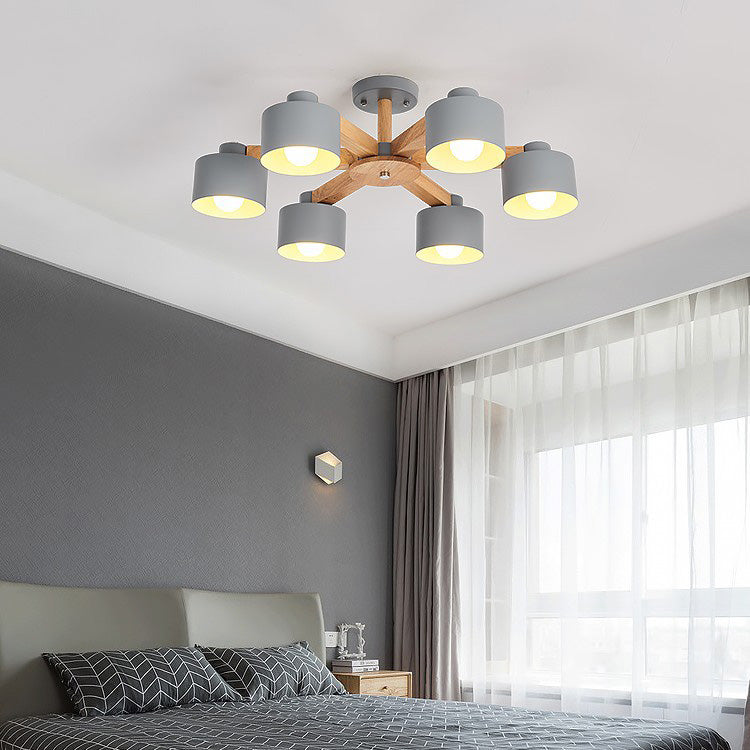 Lampade a sospensione del cilindro in metallo Lampada moderna Multi Lights Suspension Lampada