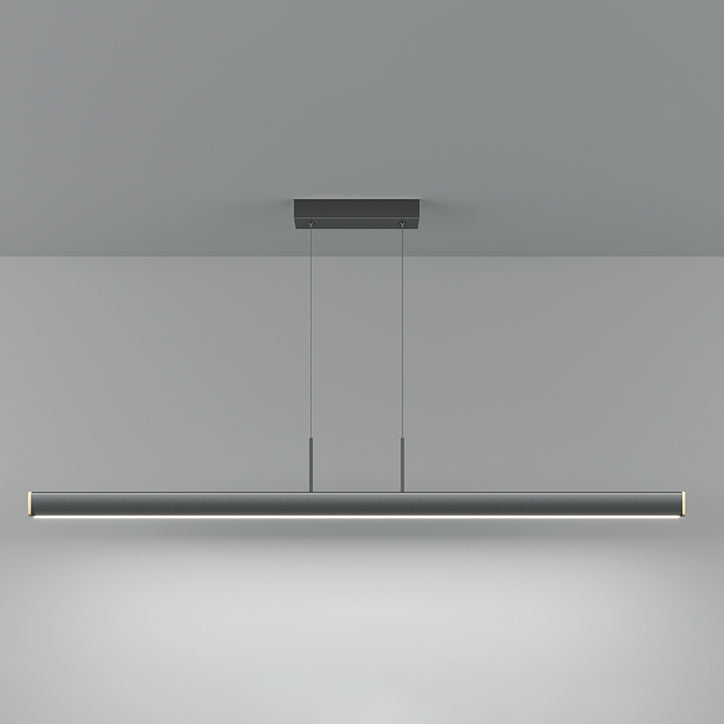 Linear Contemporary Style Island Light Long Strip Kitchen Bar Lighting Fixture in Black