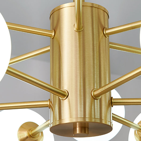 Modern Simplicity Chandelier Light Opal Glass Shade Living Room Lighting Fixture