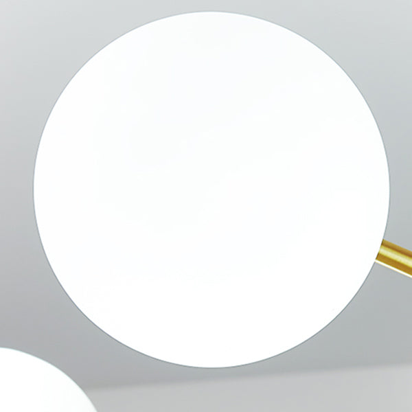Modern Simplicity Chandelier Light Opal Glass Shade Living Room Lighting Fixture
