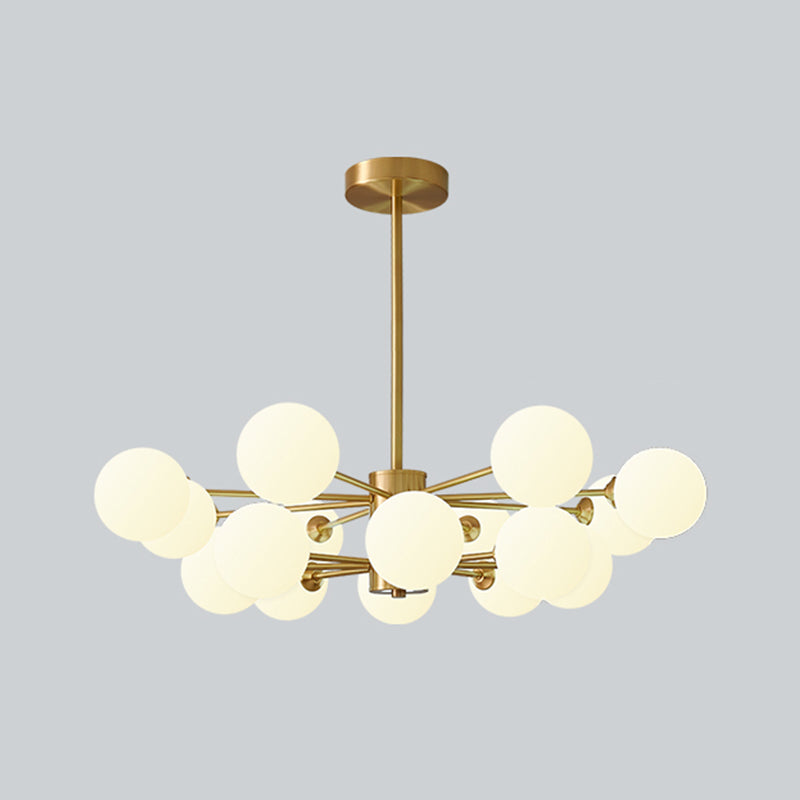 Modern Simplicity Chandelier Light Opal Glass Shade Living Room Lighting Fixture