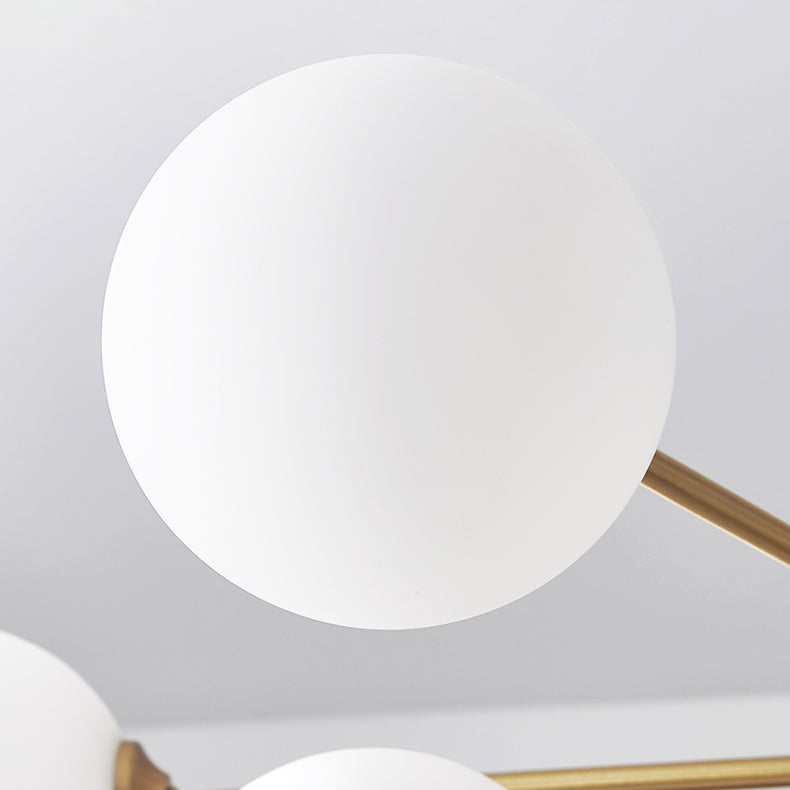Modern Simplicity Chandelier Light Opal Glass Shade Living Room Lighting Fixture