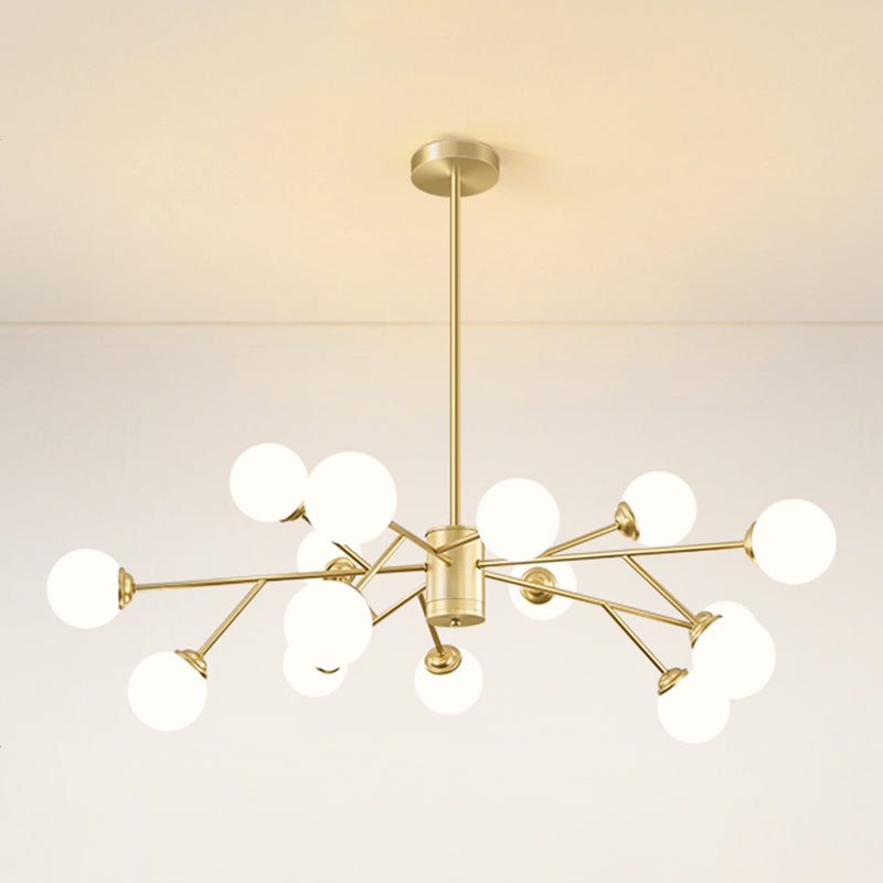 Gold Simplicity Chandelier Light Globe Glass Shade Pendant Lamp for Living Room