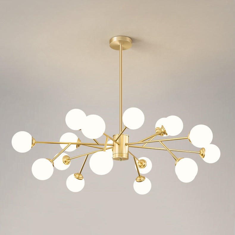 Gold Simplicity Chandelier Light Globe Glass Shade Pendant Lamp for Living Room