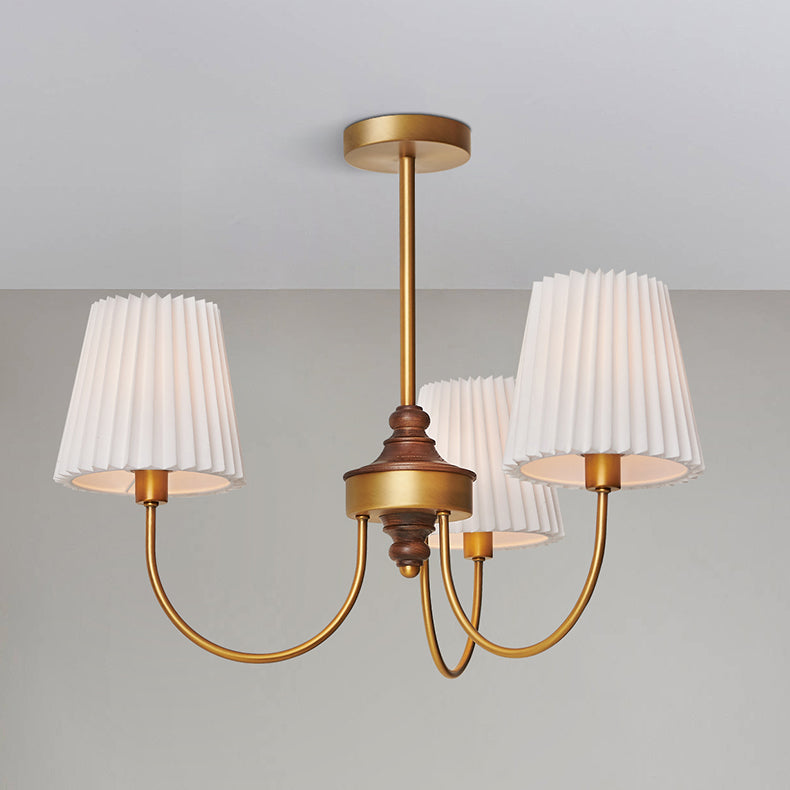 Cone Chandelier Light Traditional 3-Light Suspension Light with Fabric Shade