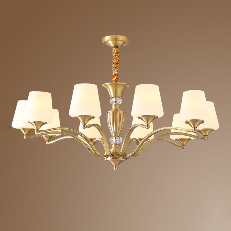 Accesorios de iluminación de la lámpara de campana Luz de suspensión tradicional de múltiples cabezas con cristal transparente